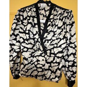 Francesca of Damon for Starington 100% Silk Blouse Quiet Luxury Size 4 Shimmery